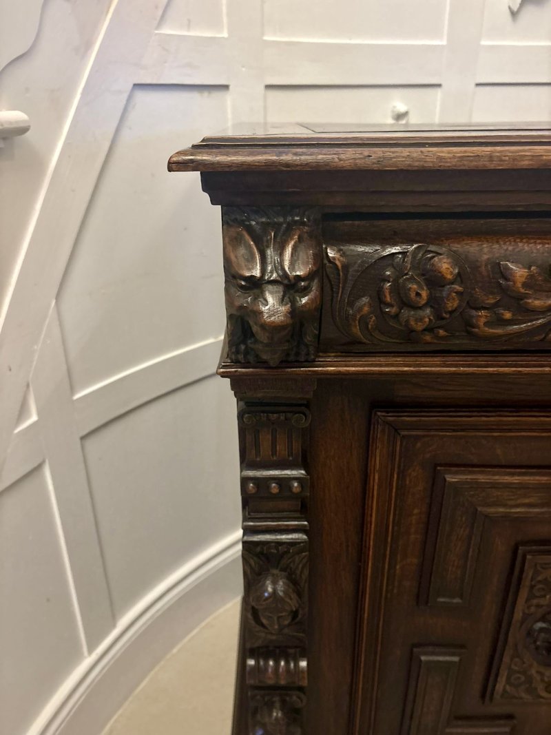 Impressive Quality Antique Carved Oak Sideboard